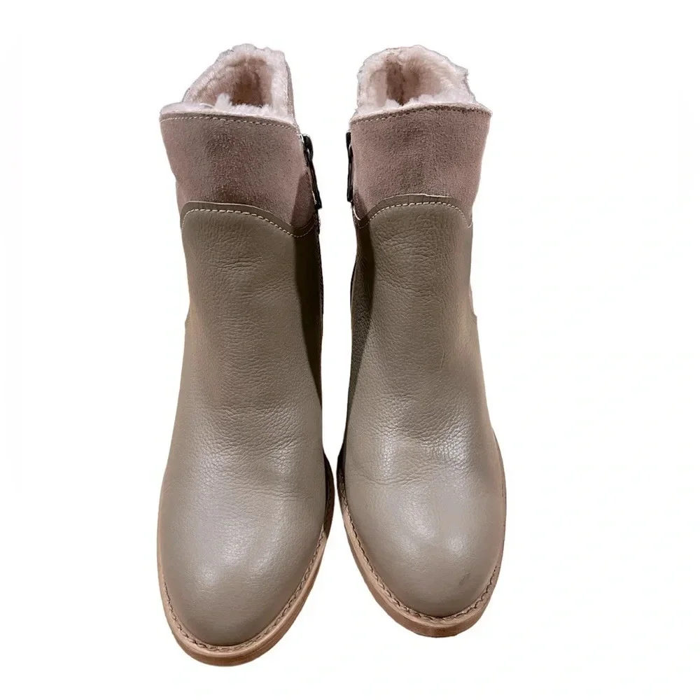 Emu Australia Sturt Leather Merino Wool Buckle Ankle Booties Size 9